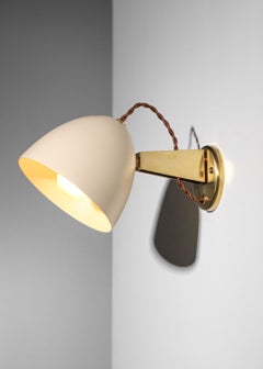 Danke studio sconce in brass and lacquered metal, hand-crafted