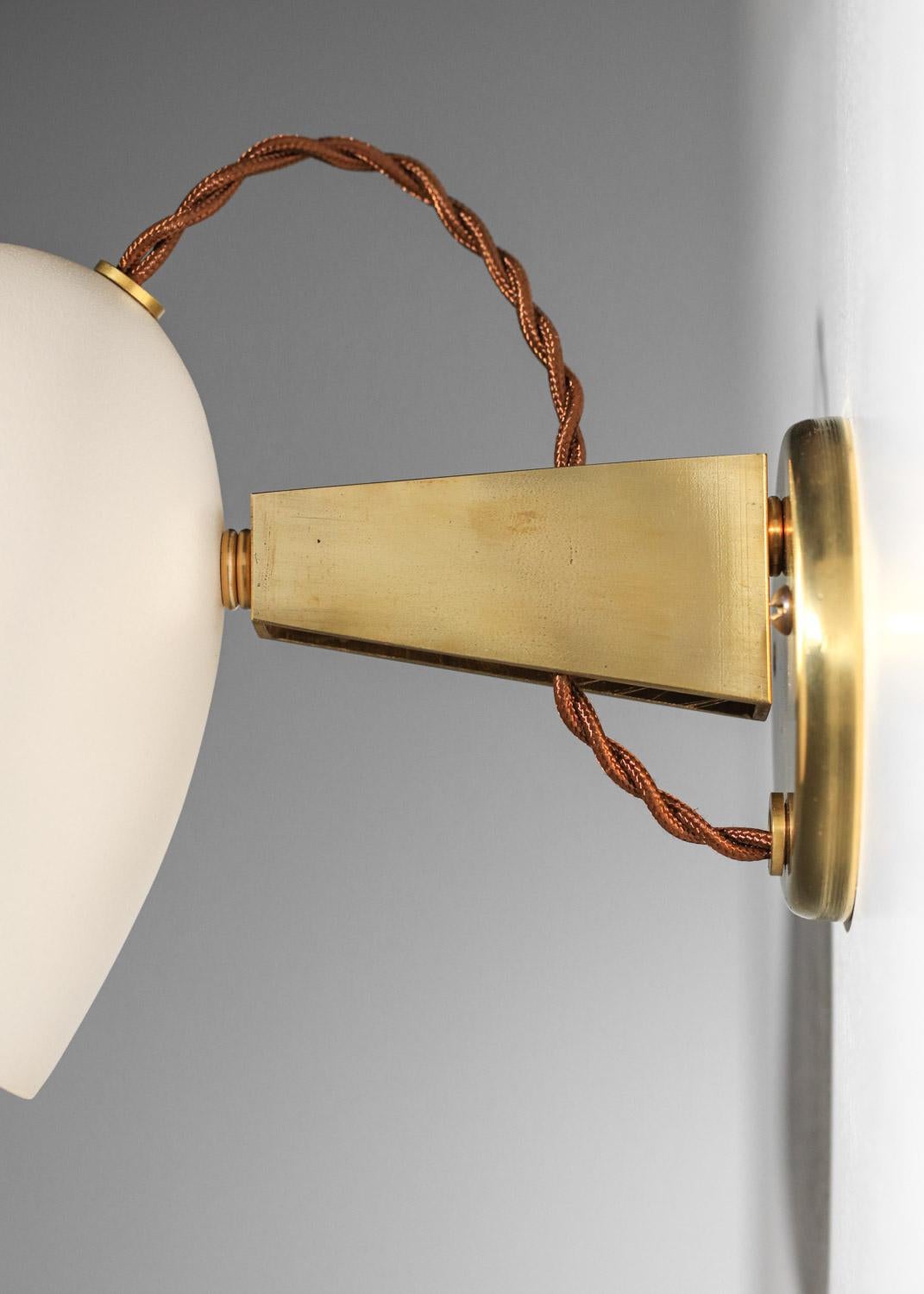 Mid-Century Modern Danke studio sconce in brass and lacquered metal, hand-crafted  For Sale