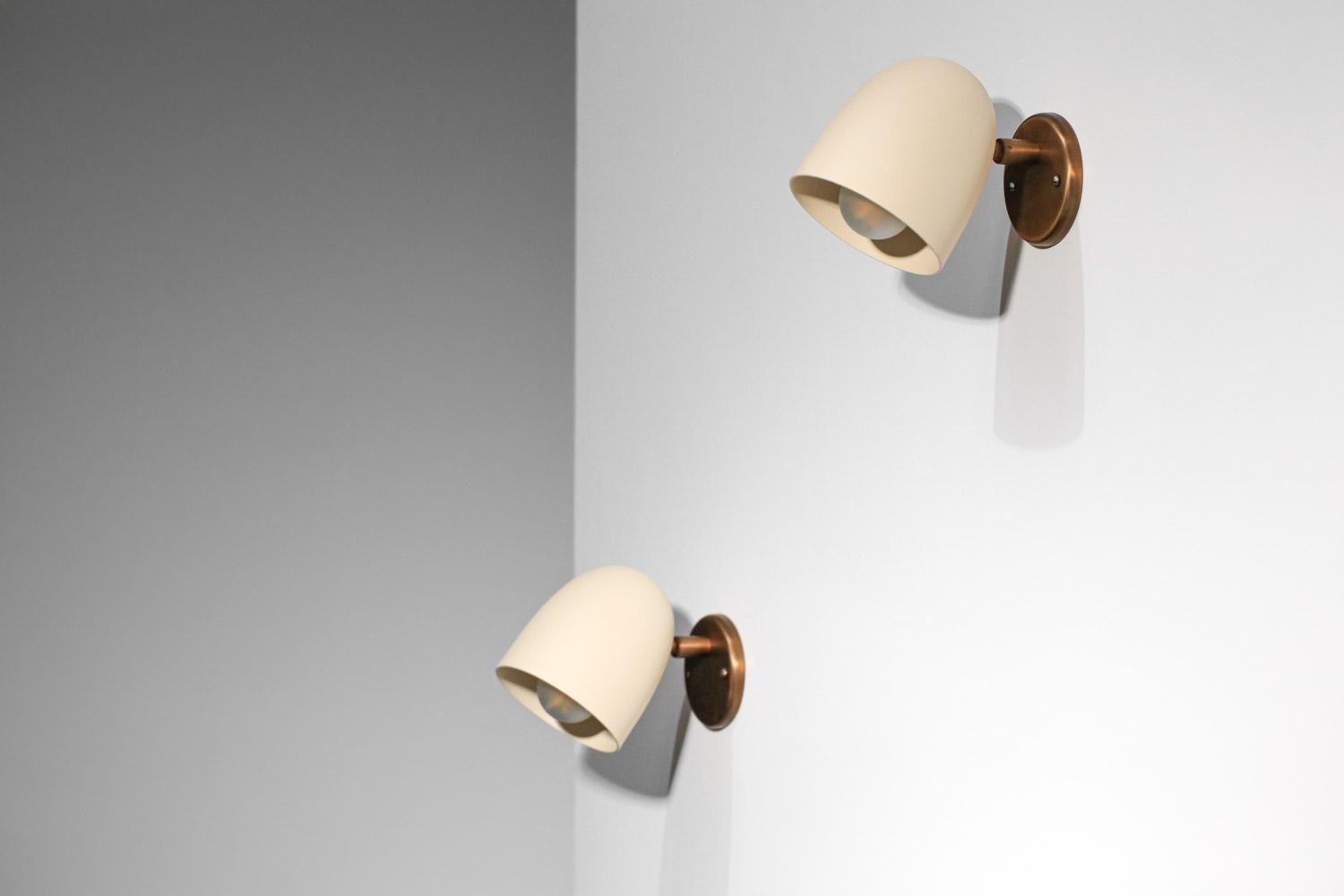 Pair of modern sconces by Danke studio  brass and metal For Sale 4