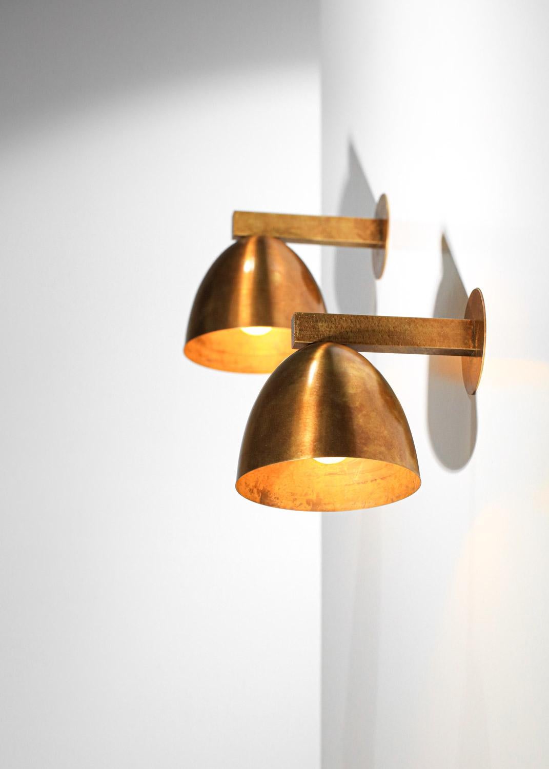Danke studio modern sconces patinated solid brass contemporary design For Sale 4