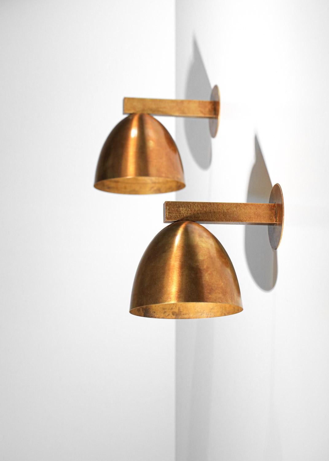 Danke studio modern sconces patinated solid brass contemporary design For Sale 6