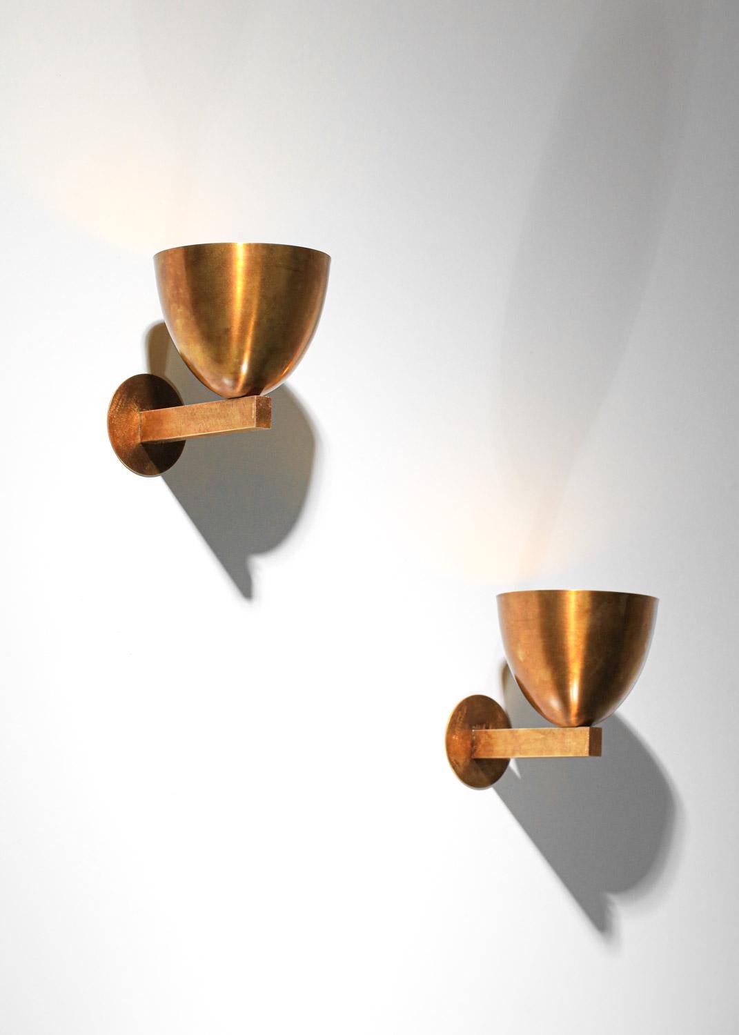 Danke studio modern sconces patinated solid brass contemporary design In New Condition For Sale In Lyon, FR