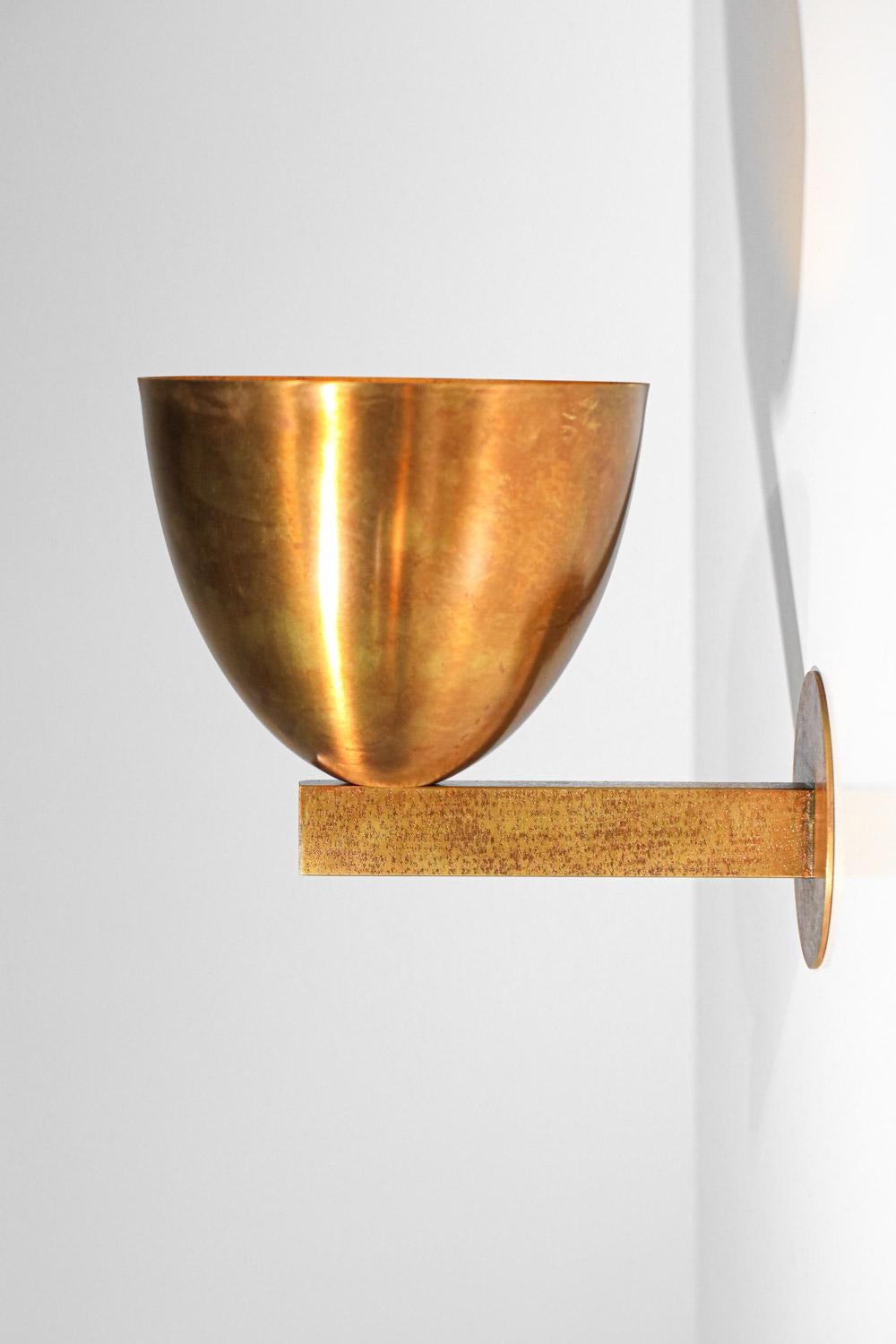 Brass Danke studio modern sconces patinated solid brass contemporary design For Sale