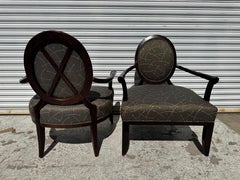Pair of Modern Sculpted Styl;e Bergeres by Sherrill Furniture
