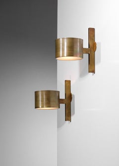 Pair of Modern Solid Brass Sconces in the Style of Hans Agne Jakobsson, EL135