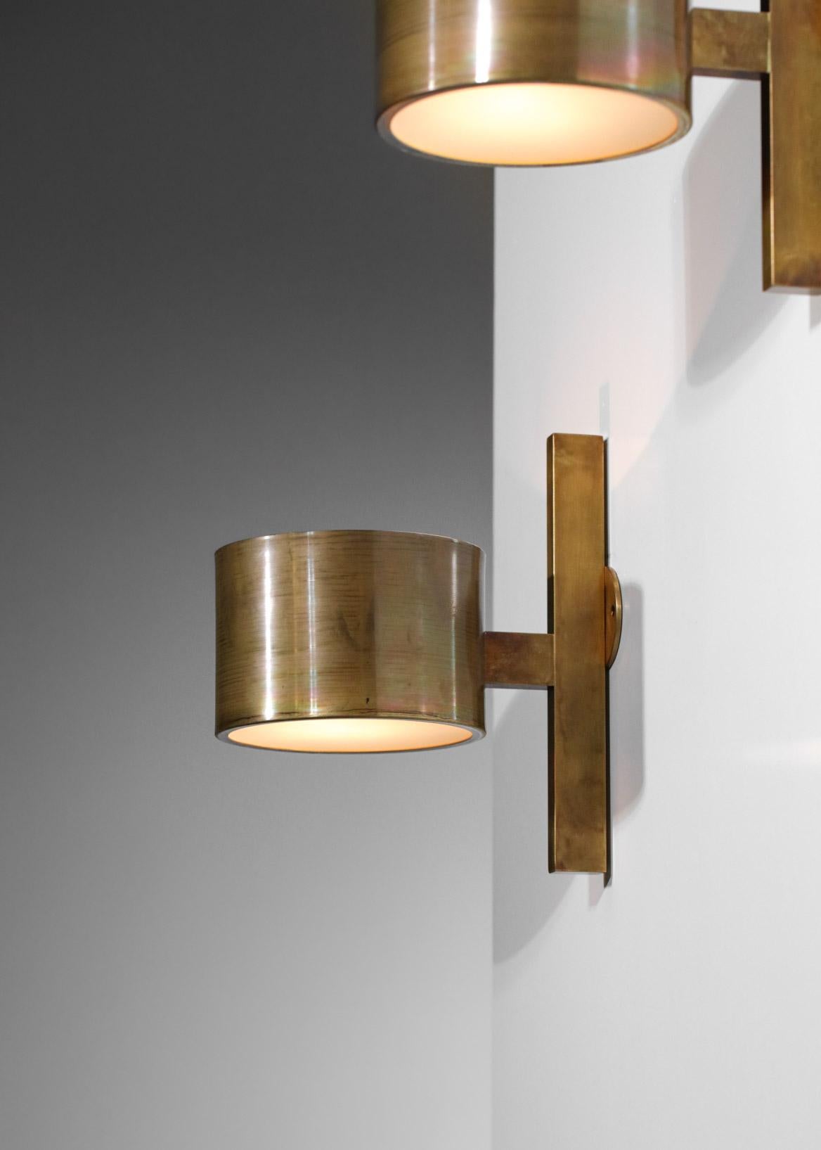 Mid-Century Modern Pair of Modern Solid Brass Sconces in the Style of Hans Agne Jakobsson, EL135 For Sale