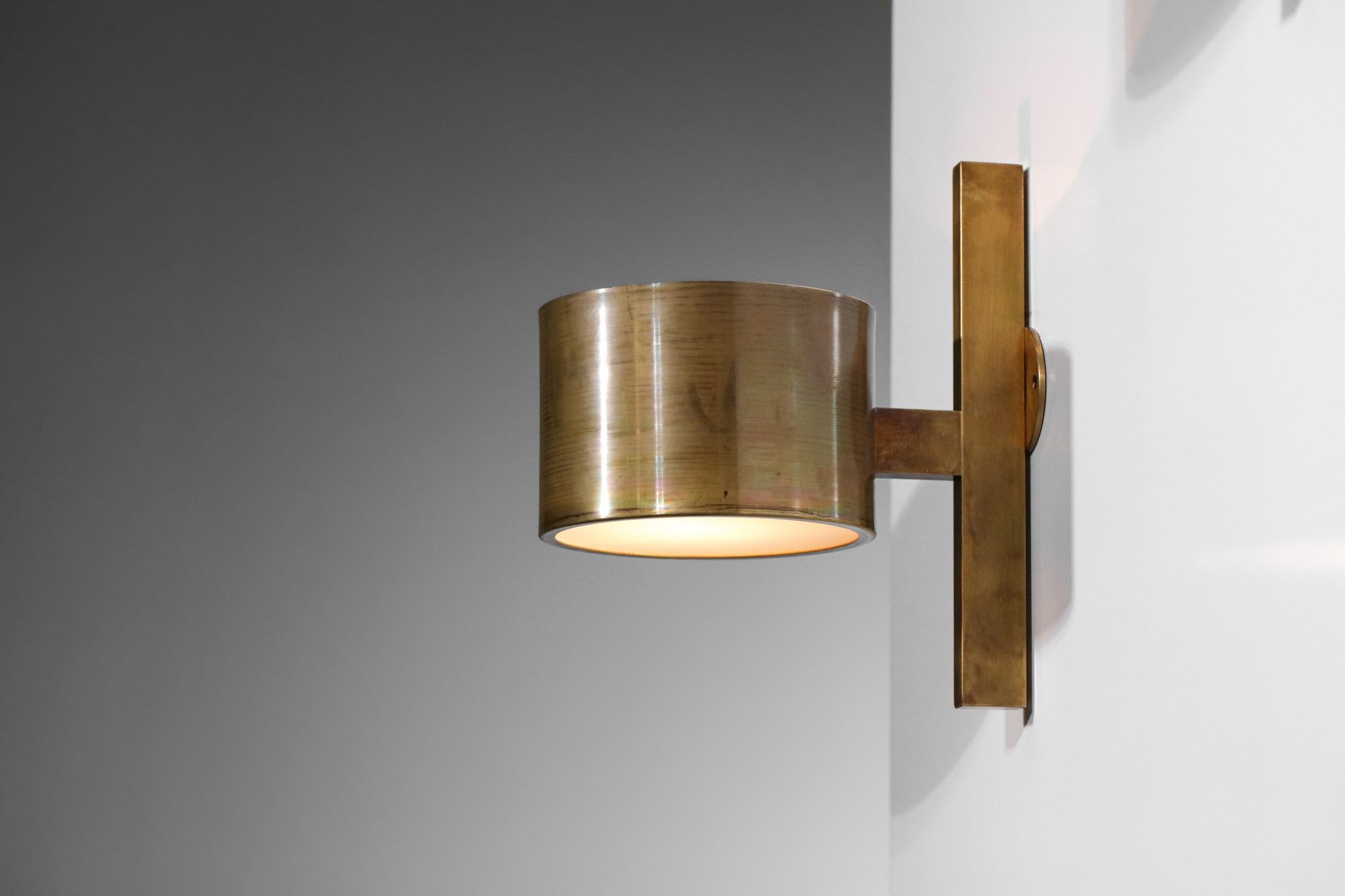 European Pair of Modern Solid Brass Sconces in the Style of Hans Agne Jakobsson, EL135 For Sale