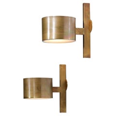 Pair of Modern Solid Brass Sconces in the Style of Hans Agne Jakobsson, EL135