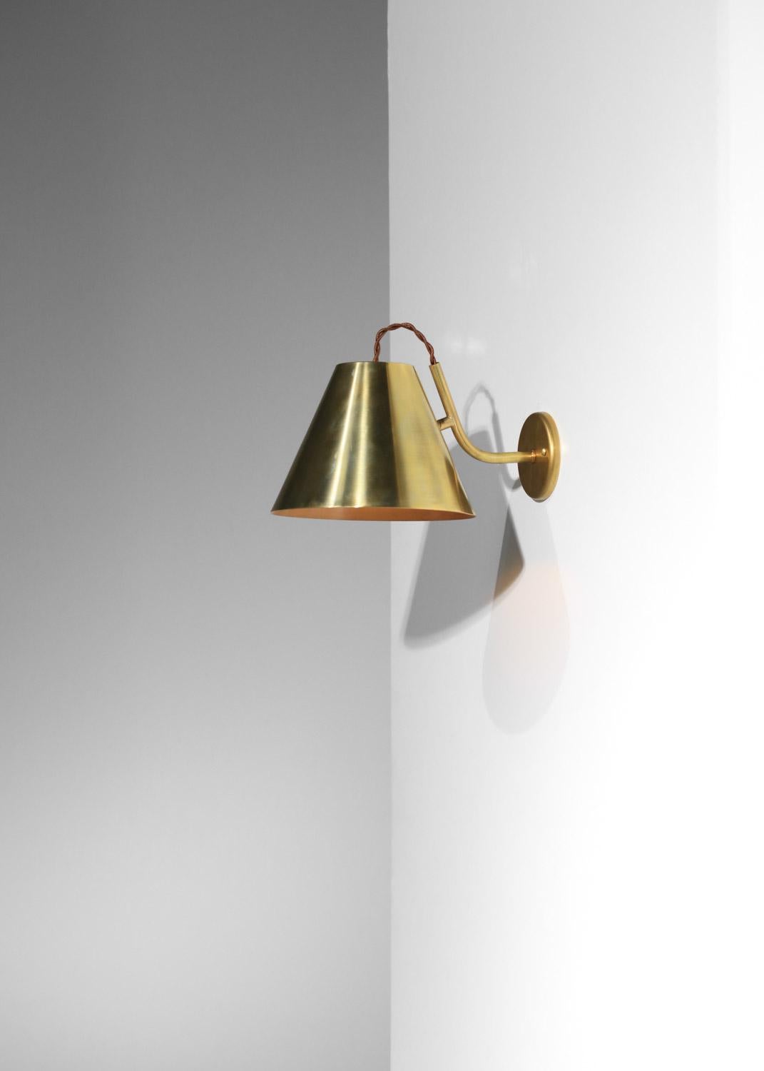 French Danke studio sconce solid brass wall lights  For Sale