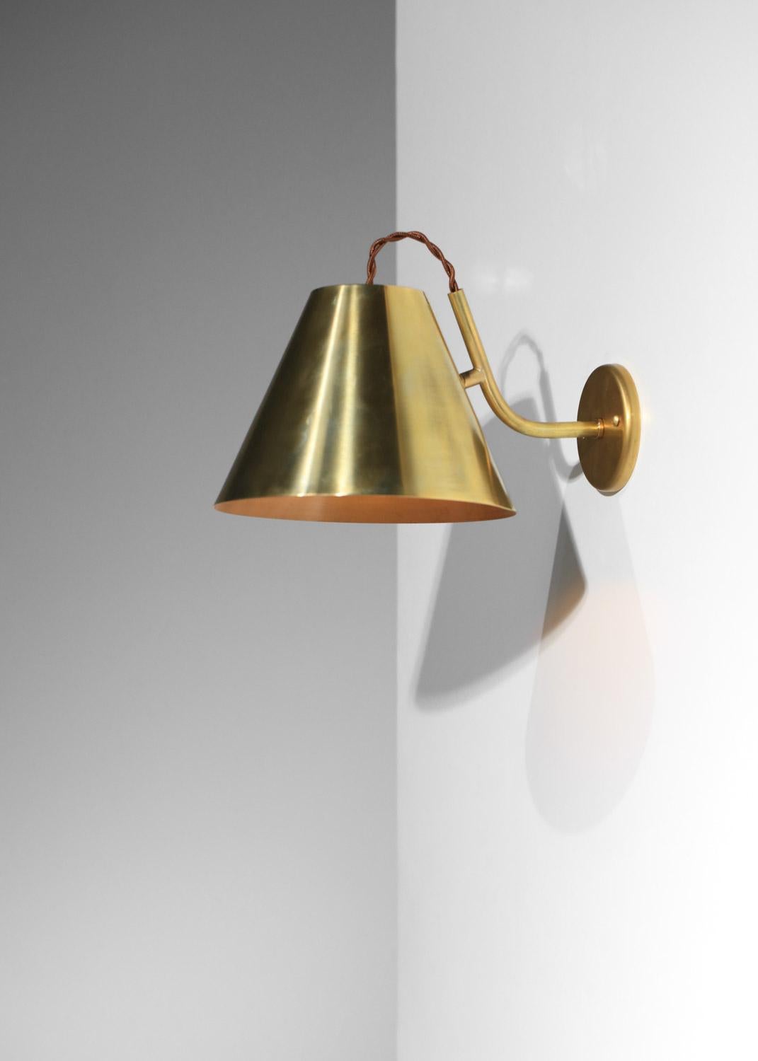 Hand-Crafted Danke studio sconce solid brass wall lights  For Sale