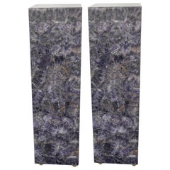 Pair of Modern Square Amethyst Pedestals