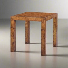 Pair of Modern Square Burl End Tables