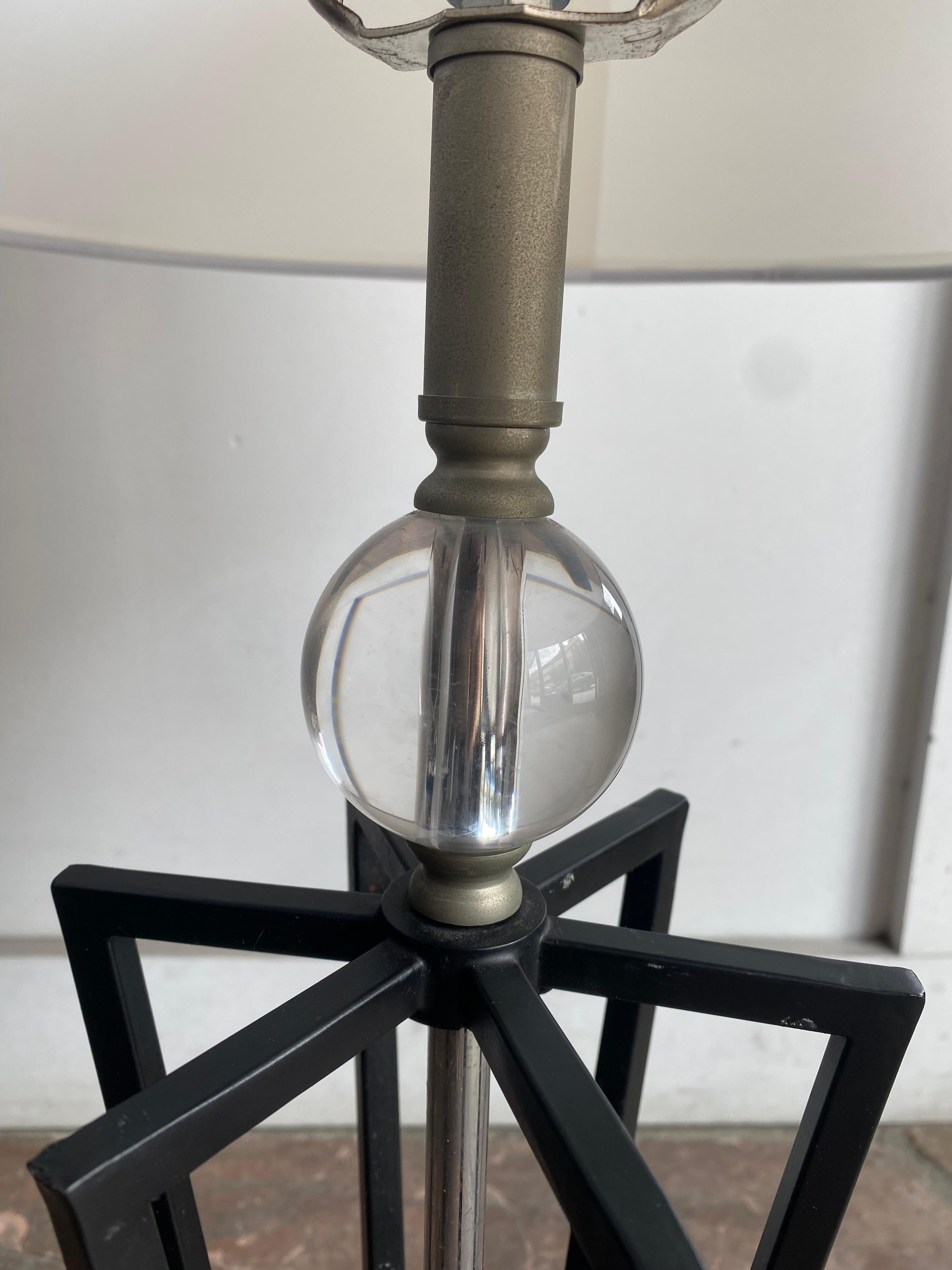 American Pair of Modern Steel Geometric Lamps For Sale