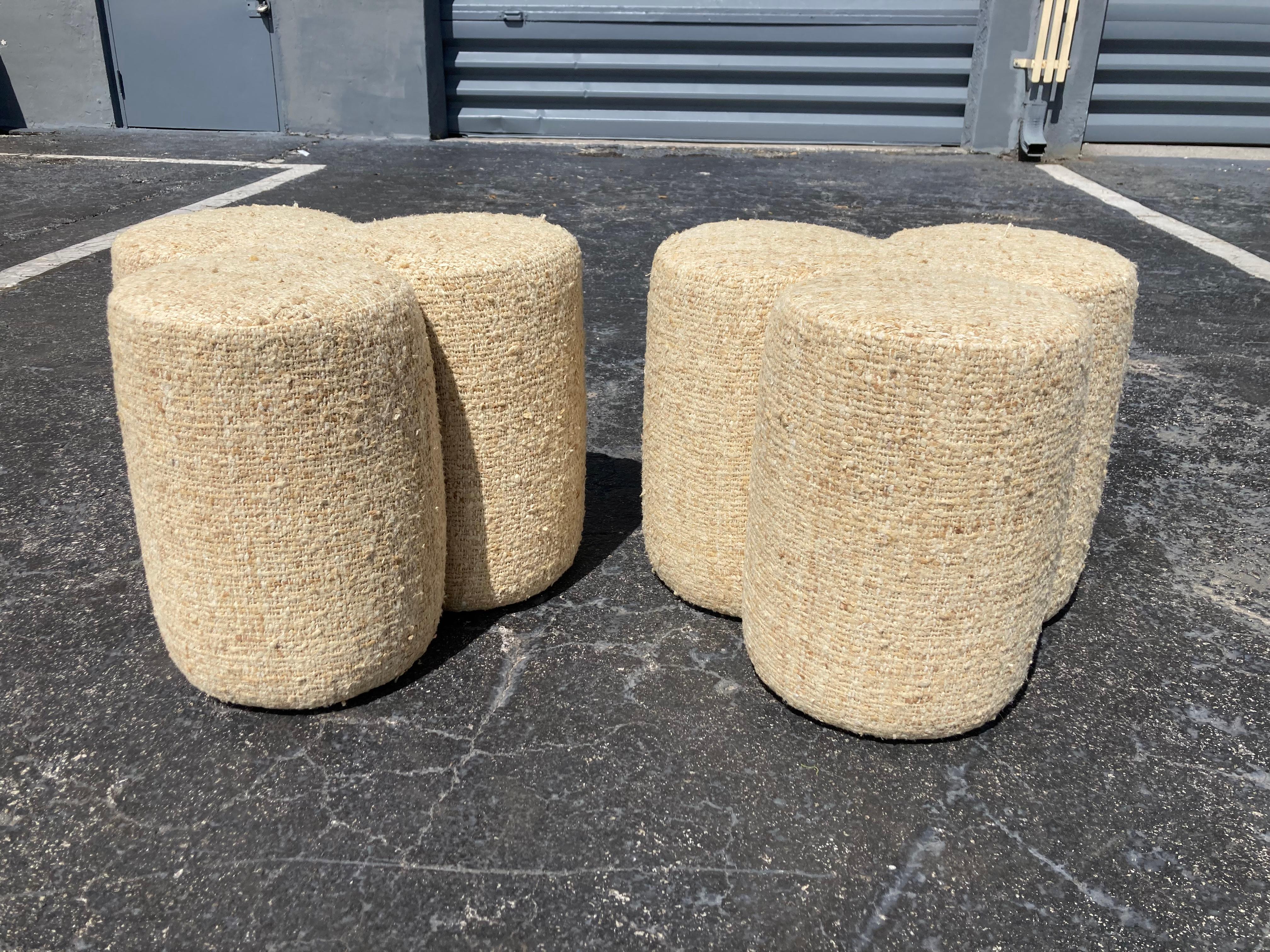 American Pair of Modern Stools, Ottomans For Sale