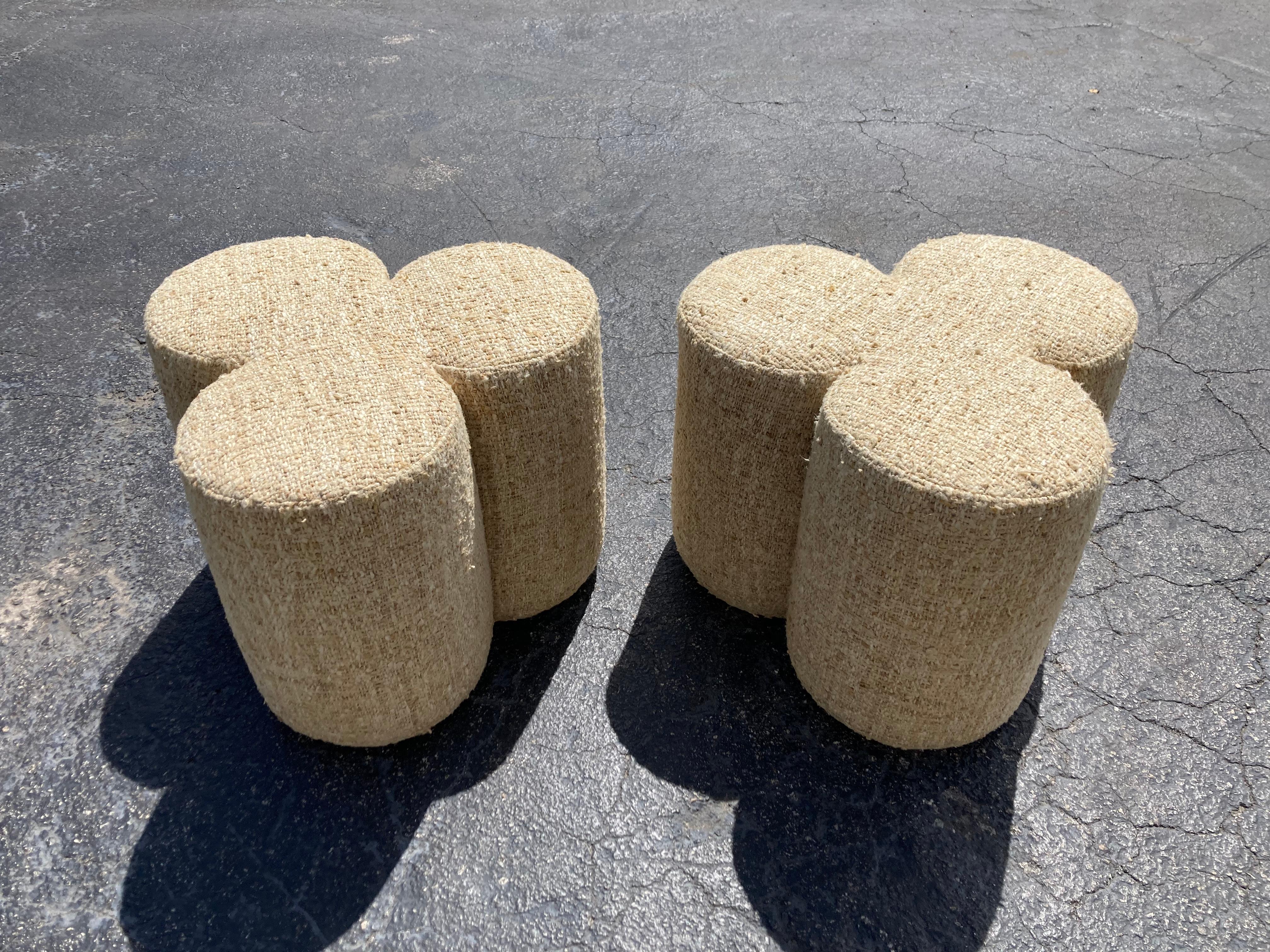 Pair of Modern Stools, Ottomans In Excellent Condition For Sale In Miami, FL