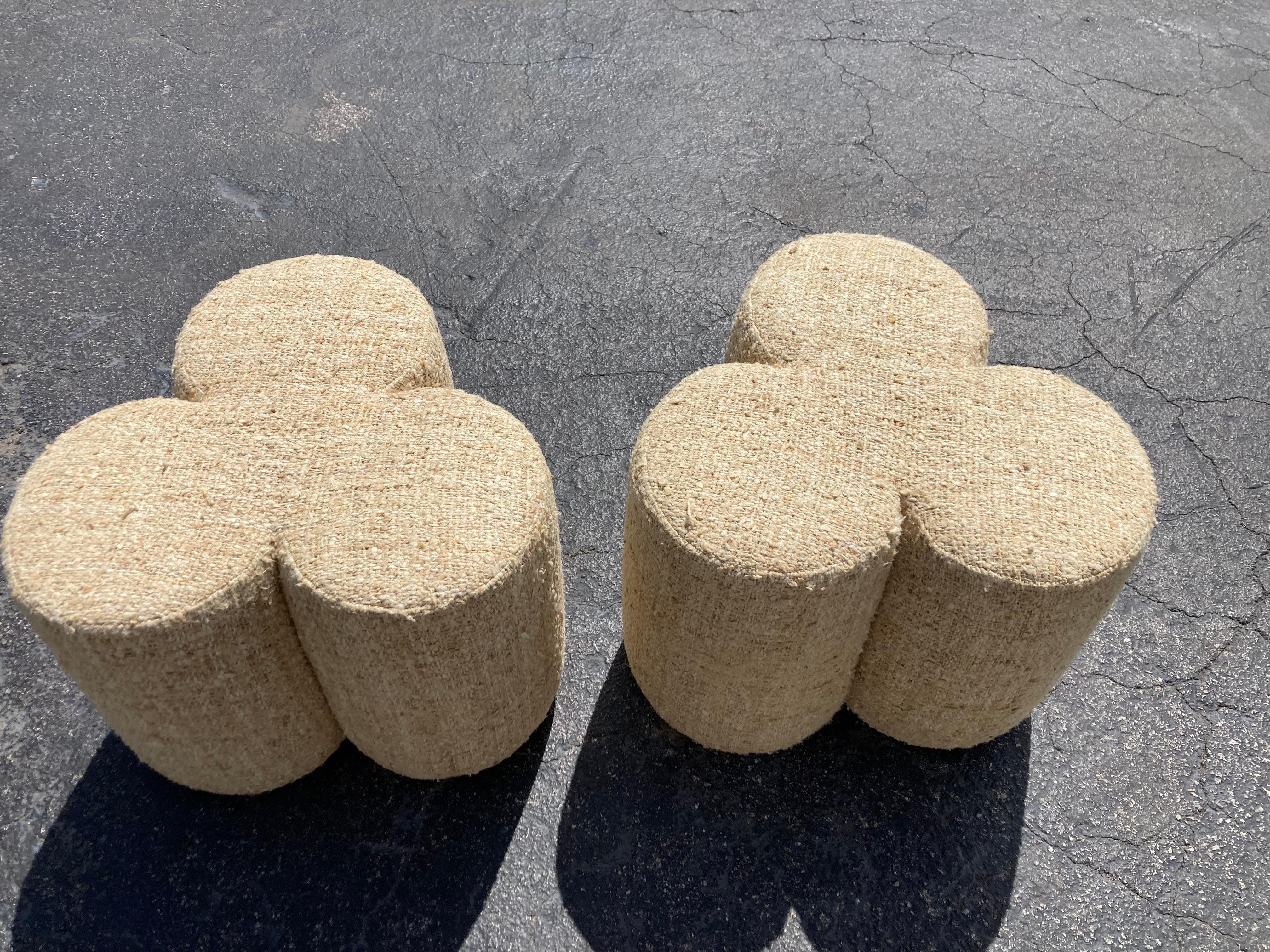 Contemporary Pair of Modern Stools, Ottomans For Sale