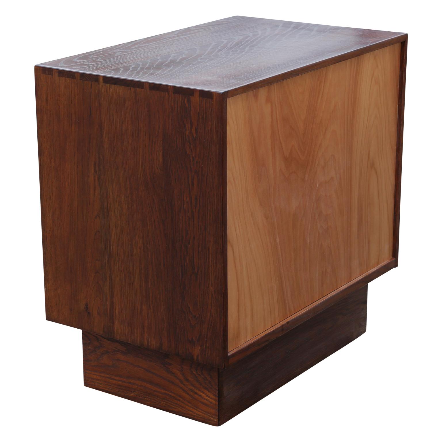 Hardwood Pair of Modern Studio Made Two-Toned Solid Wood End Tables / Nightstands