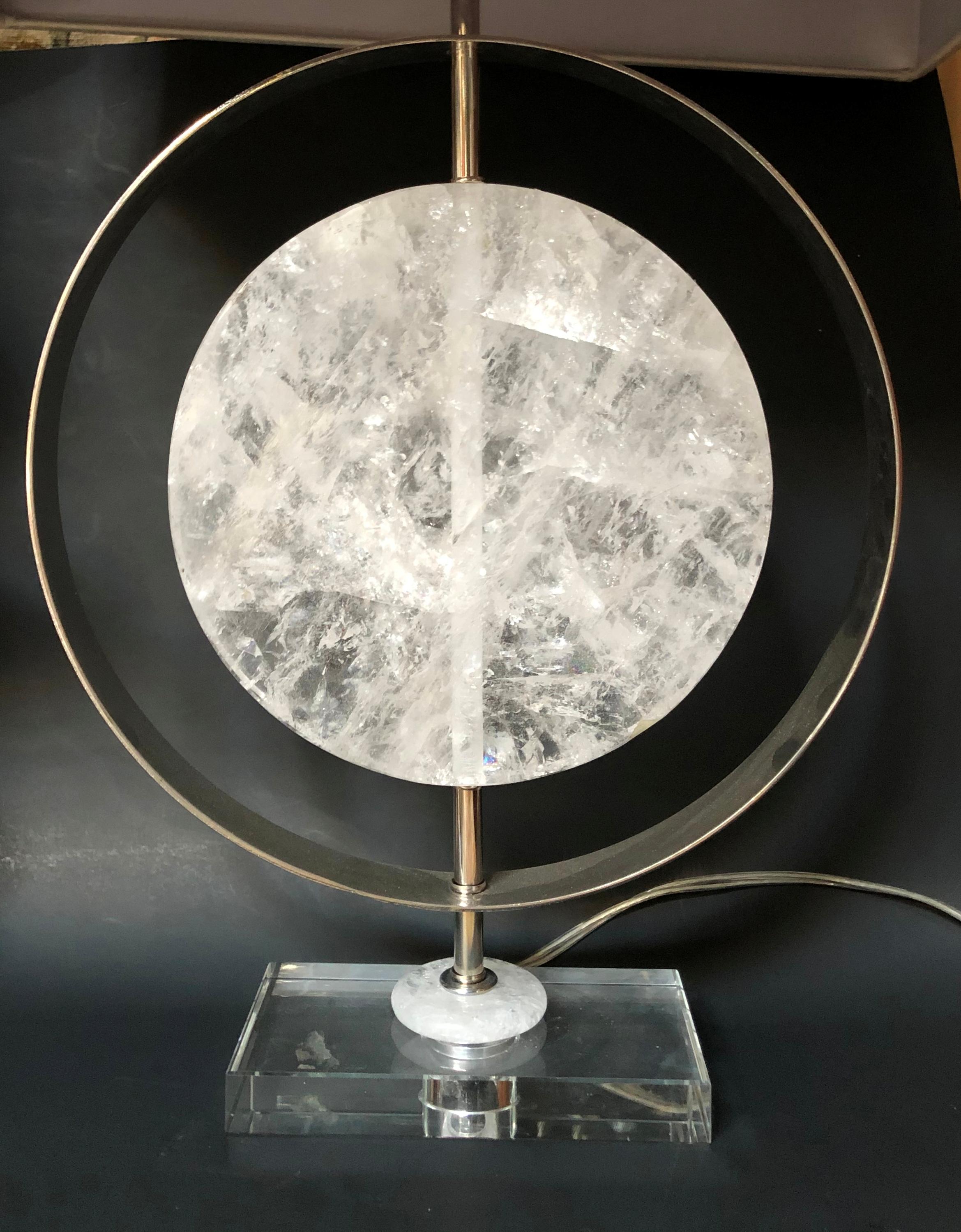 Pair of Modern Style Rock Crystal Disk Lamp 1
