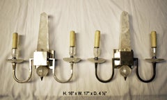 Pair of Modern Style Rock Crystal Obelisk Sconces