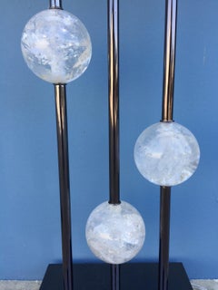 Pair of Modern Style Rock Sphere Crystal Lamps