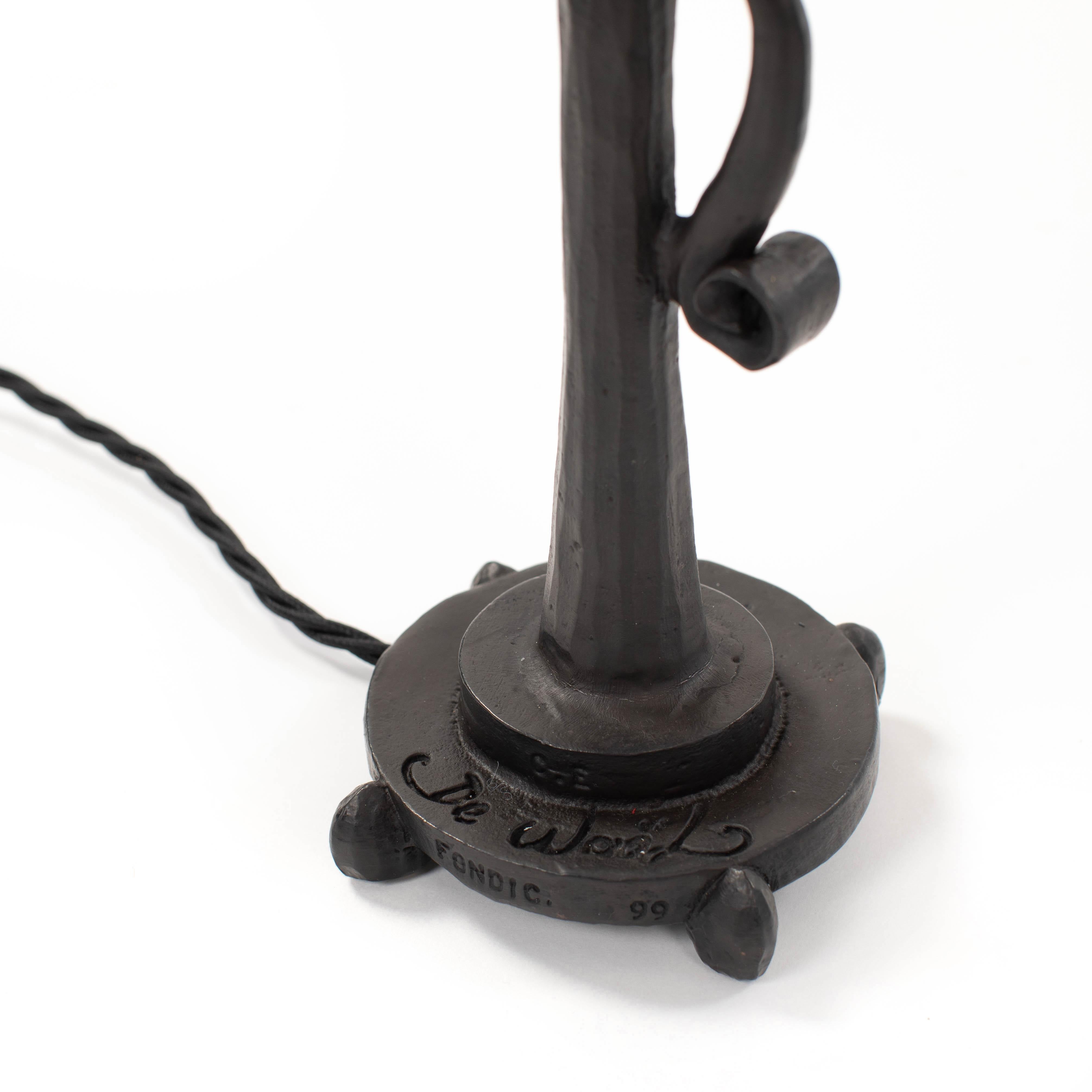 Pair of Modern Stylised Bronze Table Lamps by Nicolas de Waël for Fondica 1990s For Sale 8