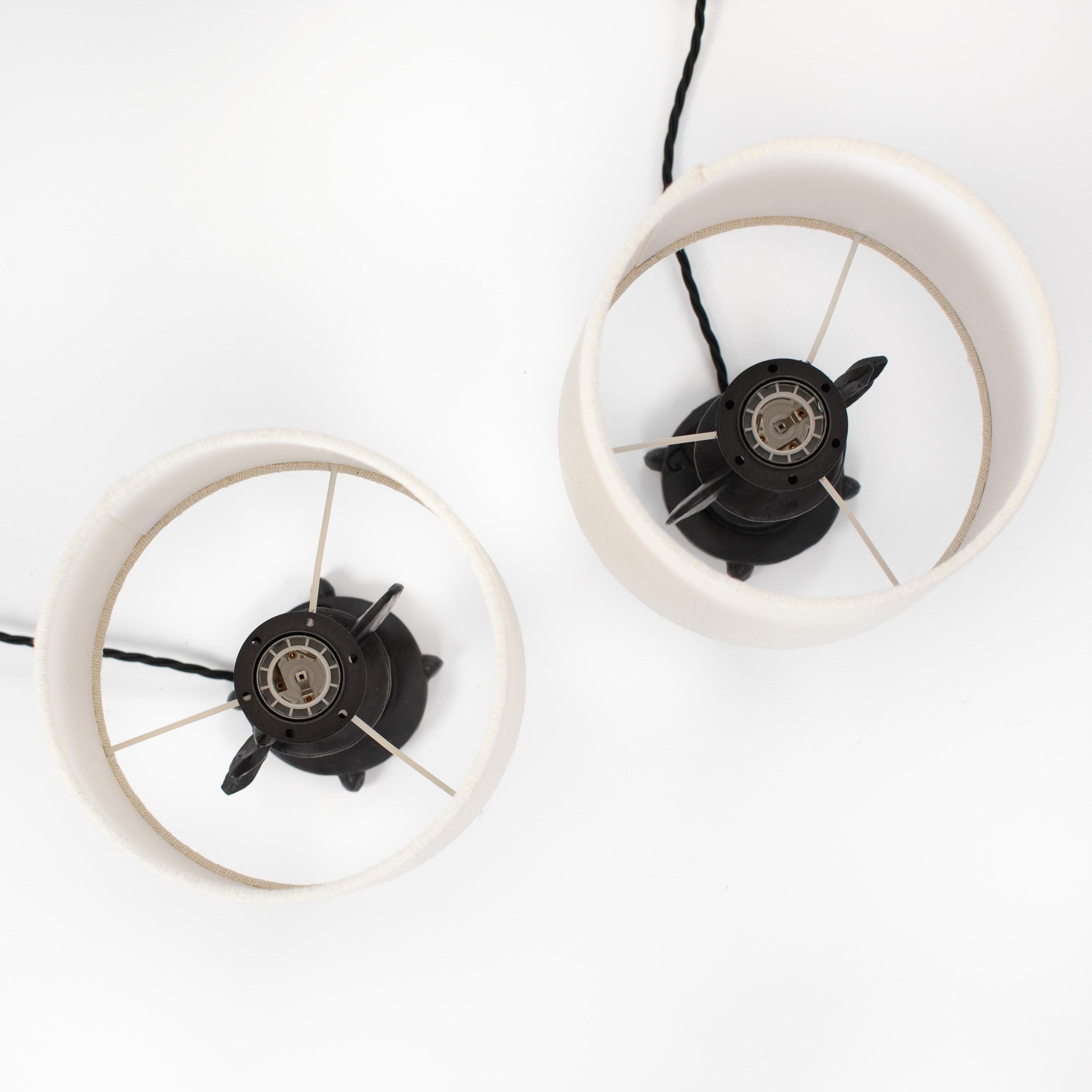 Pair of Modern Stylised Bronze Table Lamps by Nicolas de Waël for Fondica 1990s For Sale 1