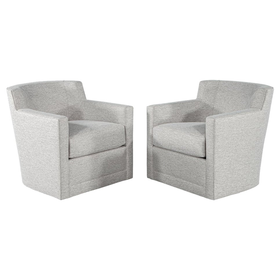 Pair of Modern Swivel Lounge Chairs