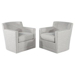Pair of Modern Swivel Lounge Chairs