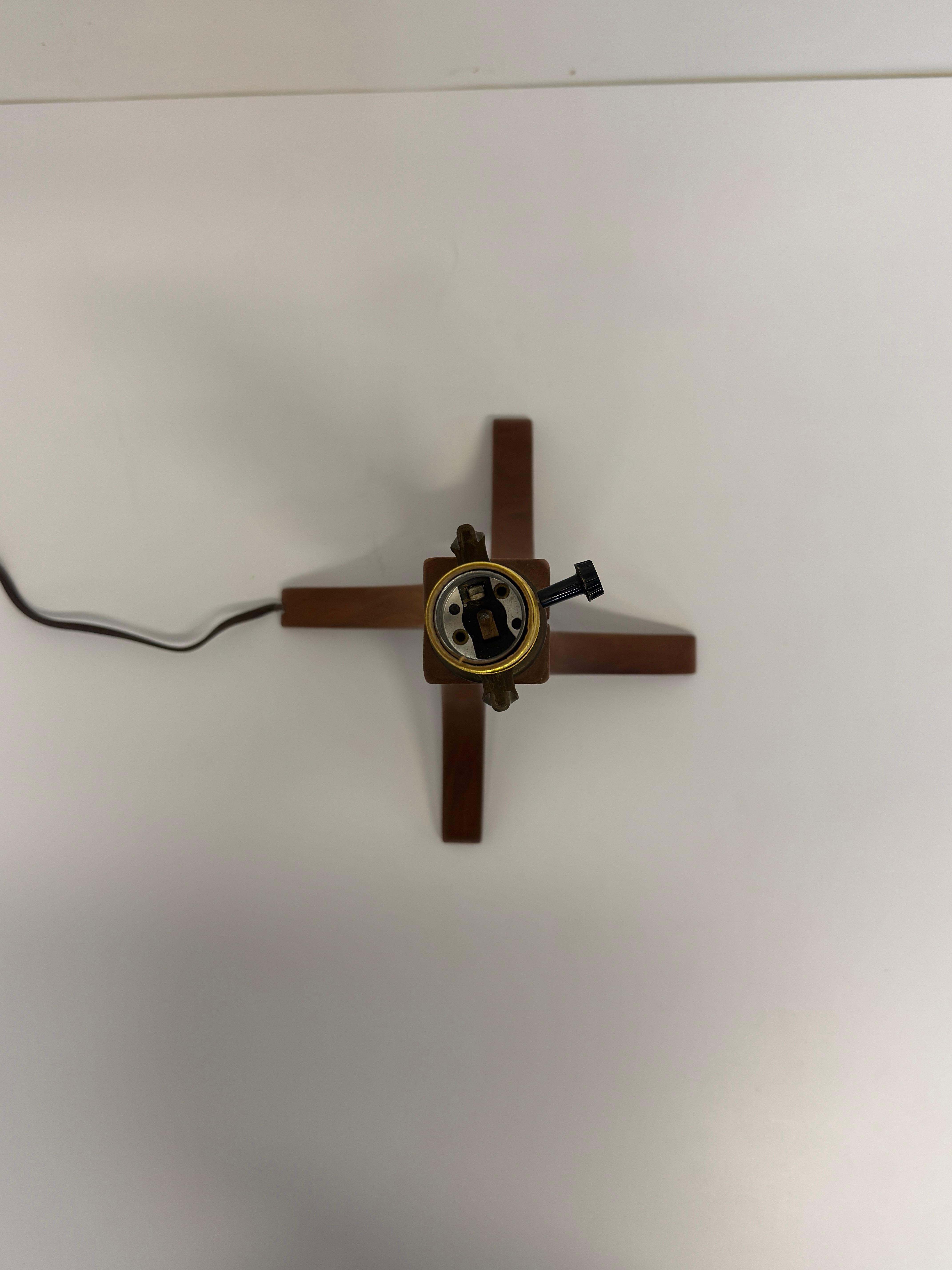 Pair of Modern Teak Table Lamp Bases Signed Gb 2003 (No Shade or Harp) For Sale 7