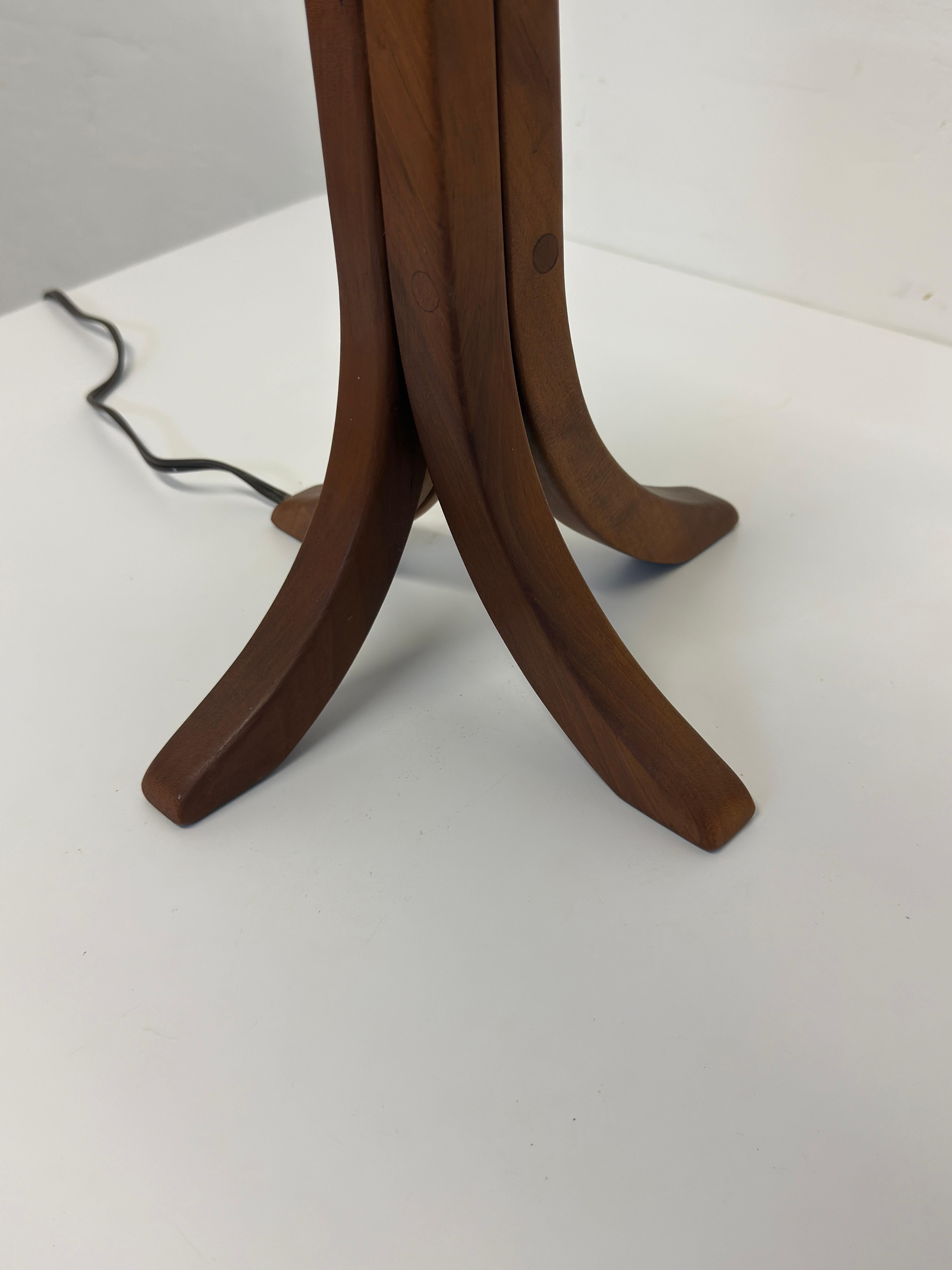 Pair of Modern Teak Table Lamp Bases Signed Gb 2003 (No Shade or Harp) For Sale 8