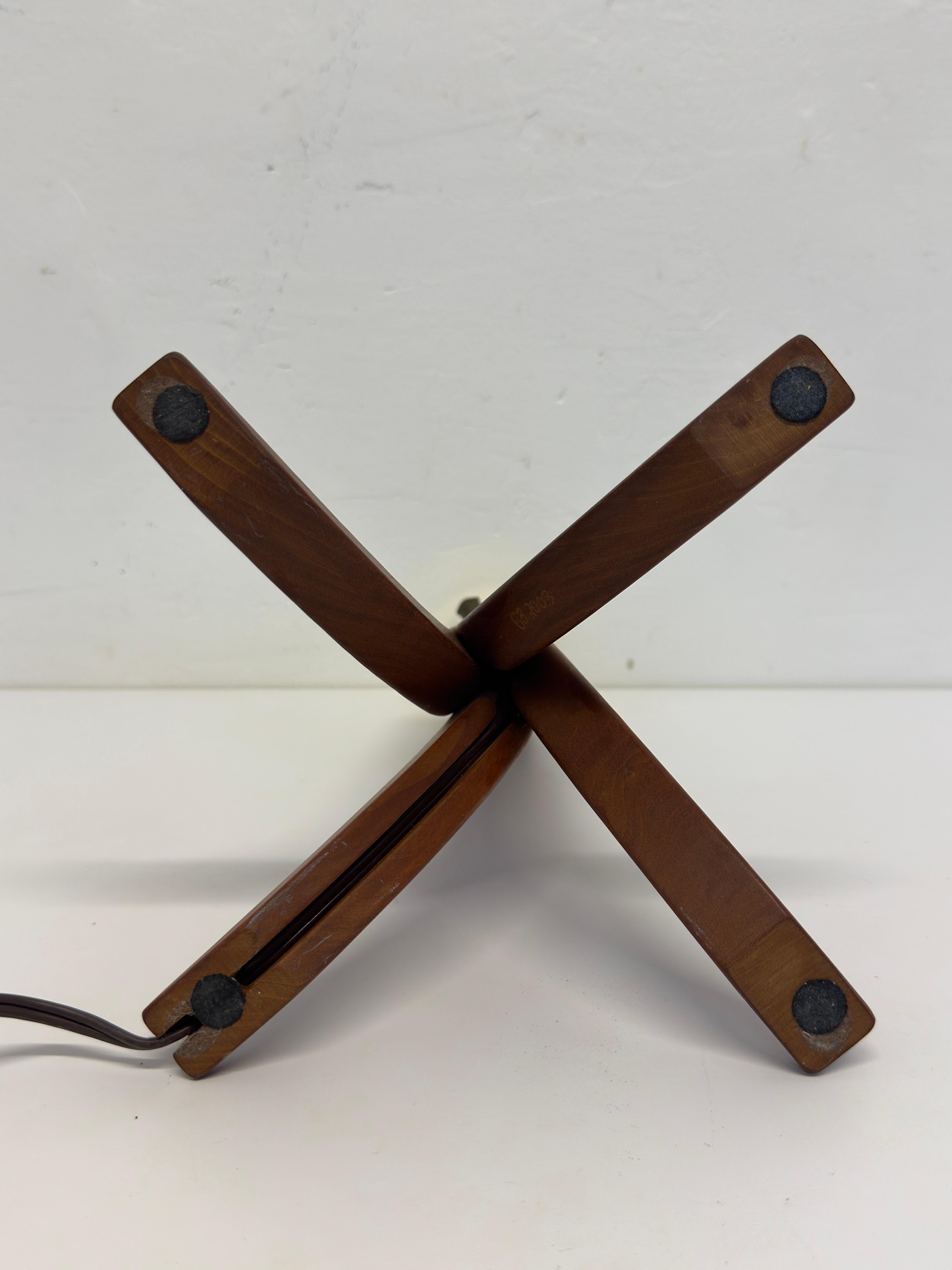 Pair of Modern Teak Table Lamp Bases Signed Gb 2003 (No Shade or Harp) For Sale 9