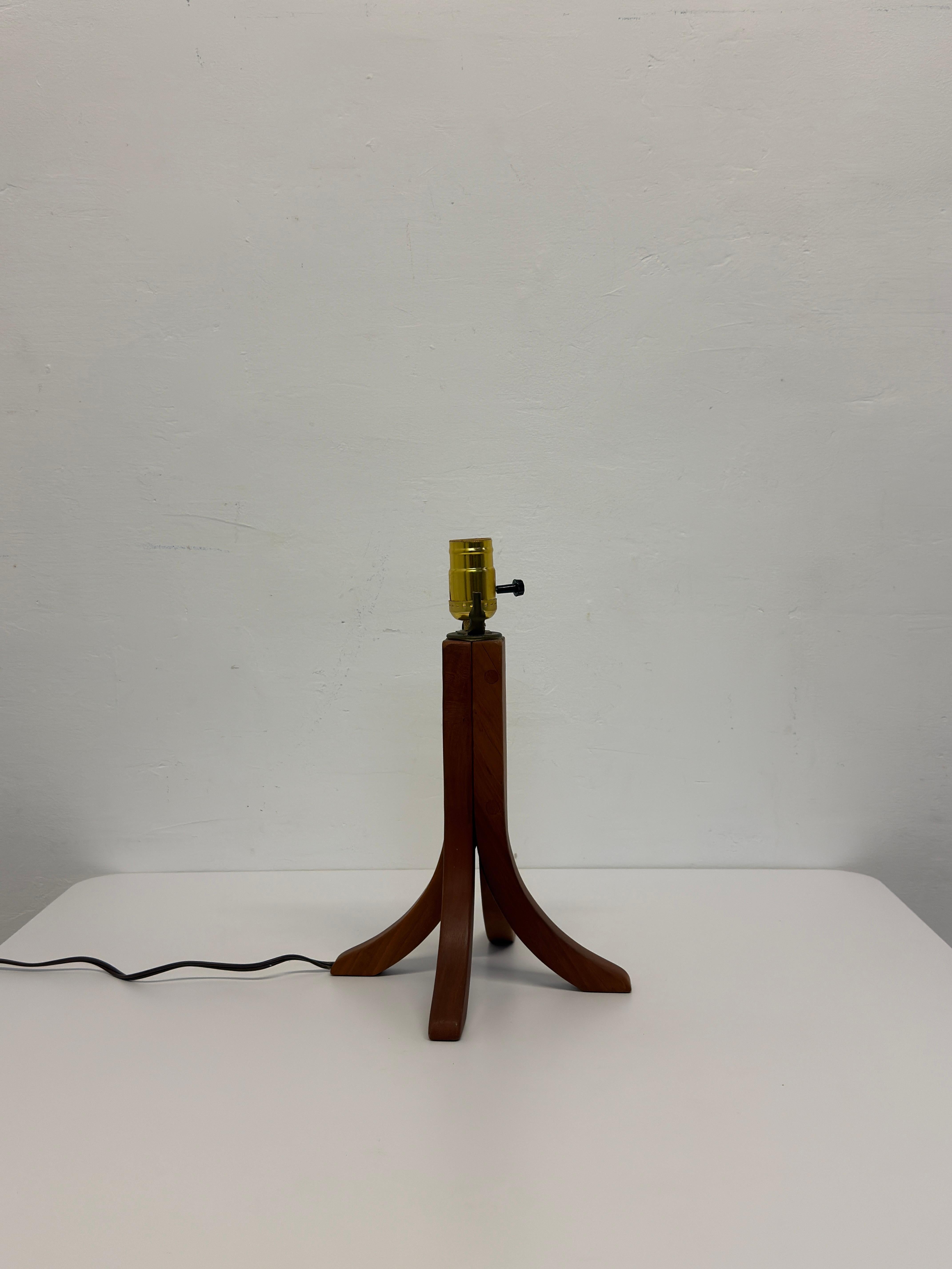 Pair of Modern Teak Table Lamp Bases Signed Gb 2003 (No Shade or Harp) In Good Condition For Sale In Miami, FL