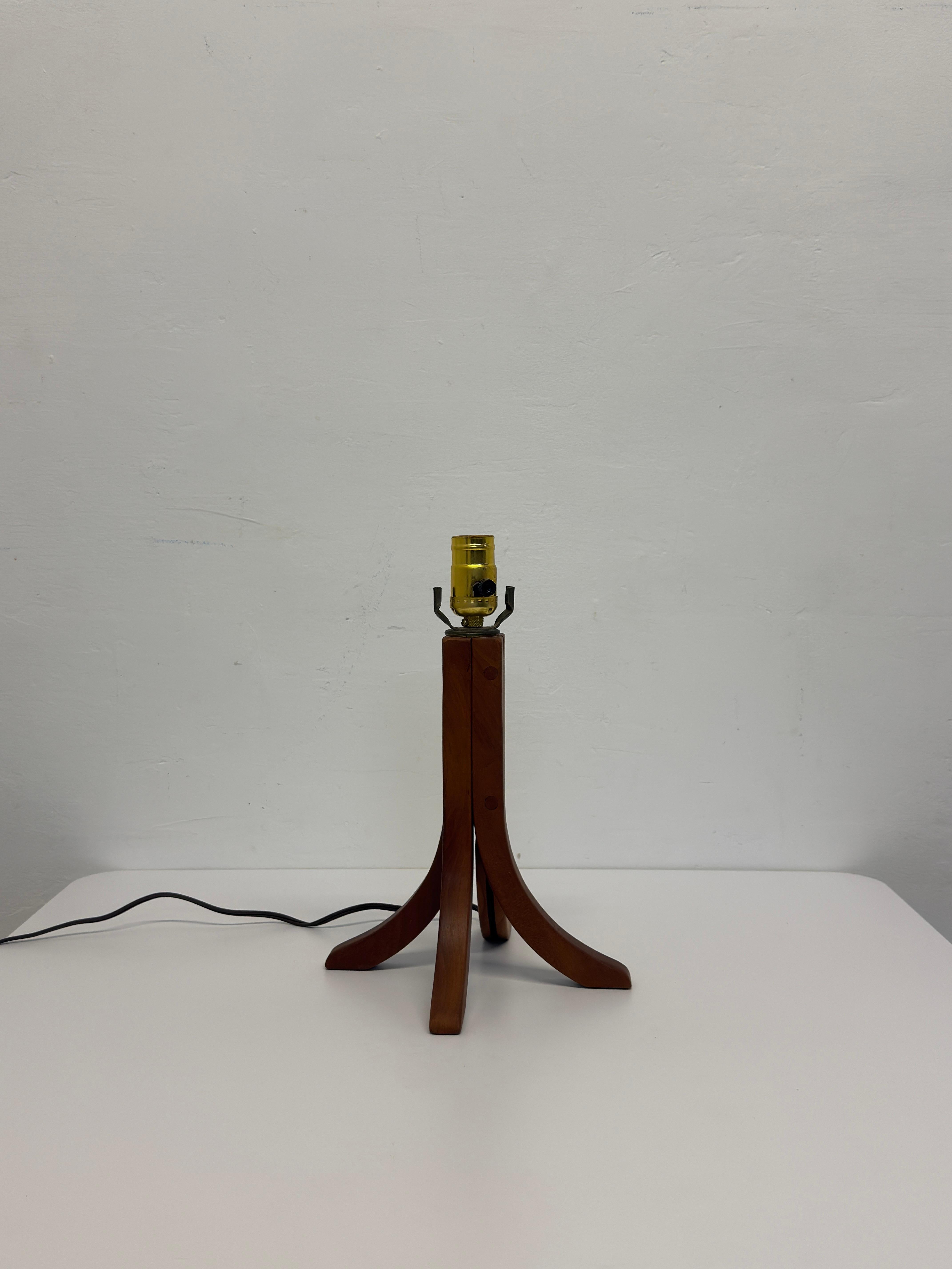 Contemporary Pair of Modern Teak Table Lamp Bases Signed Gb 2003 (No Shade or Harp) For Sale