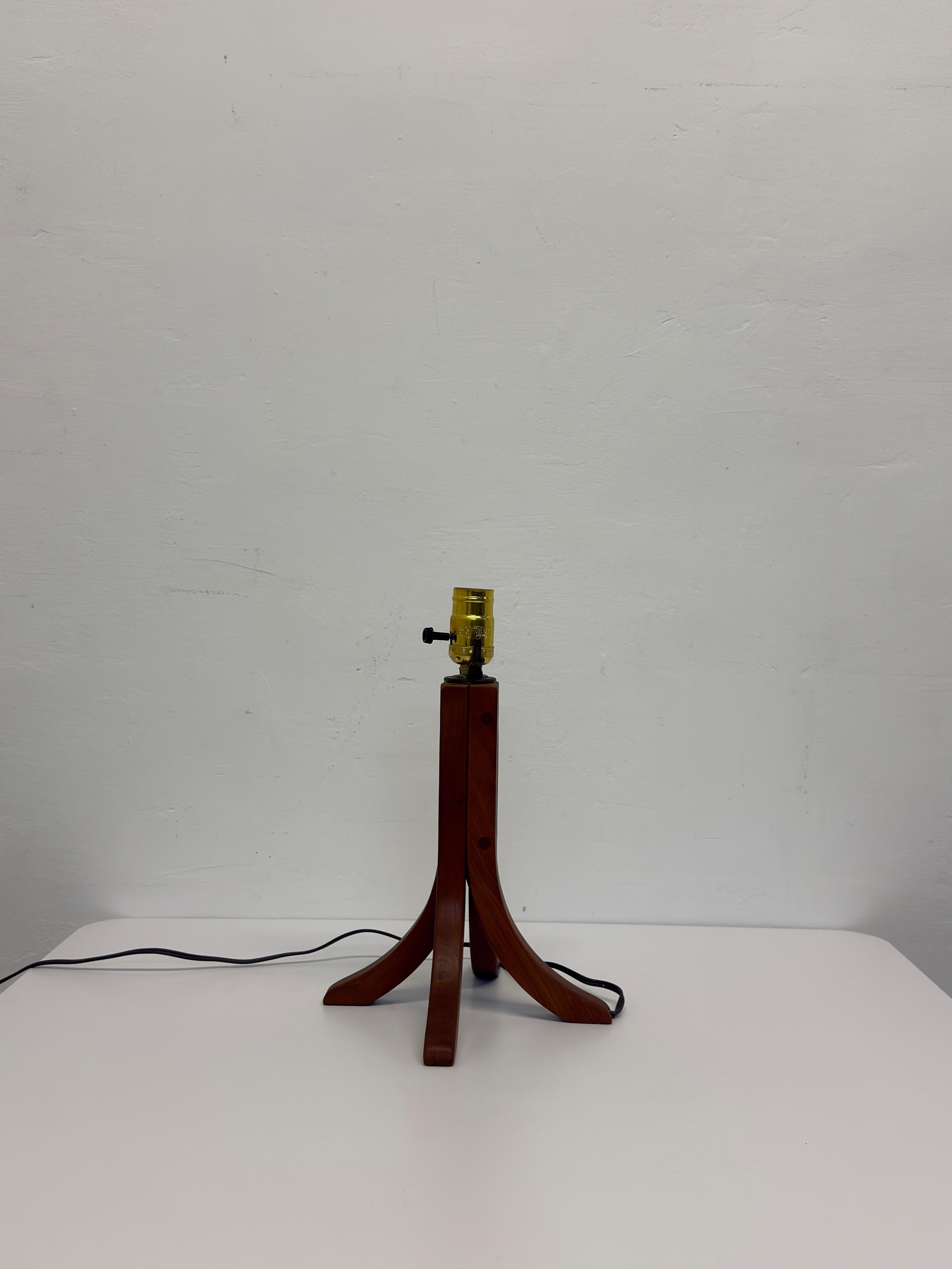 Pair of Modern Teak Table Lamp Bases Signed Gb 2003 (No Shade or Harp) For Sale 1