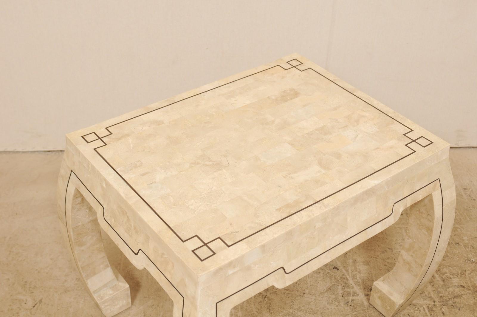 Other Pair of Modern Tessellated Stone Side Tables Attributed to Maitland-Smith