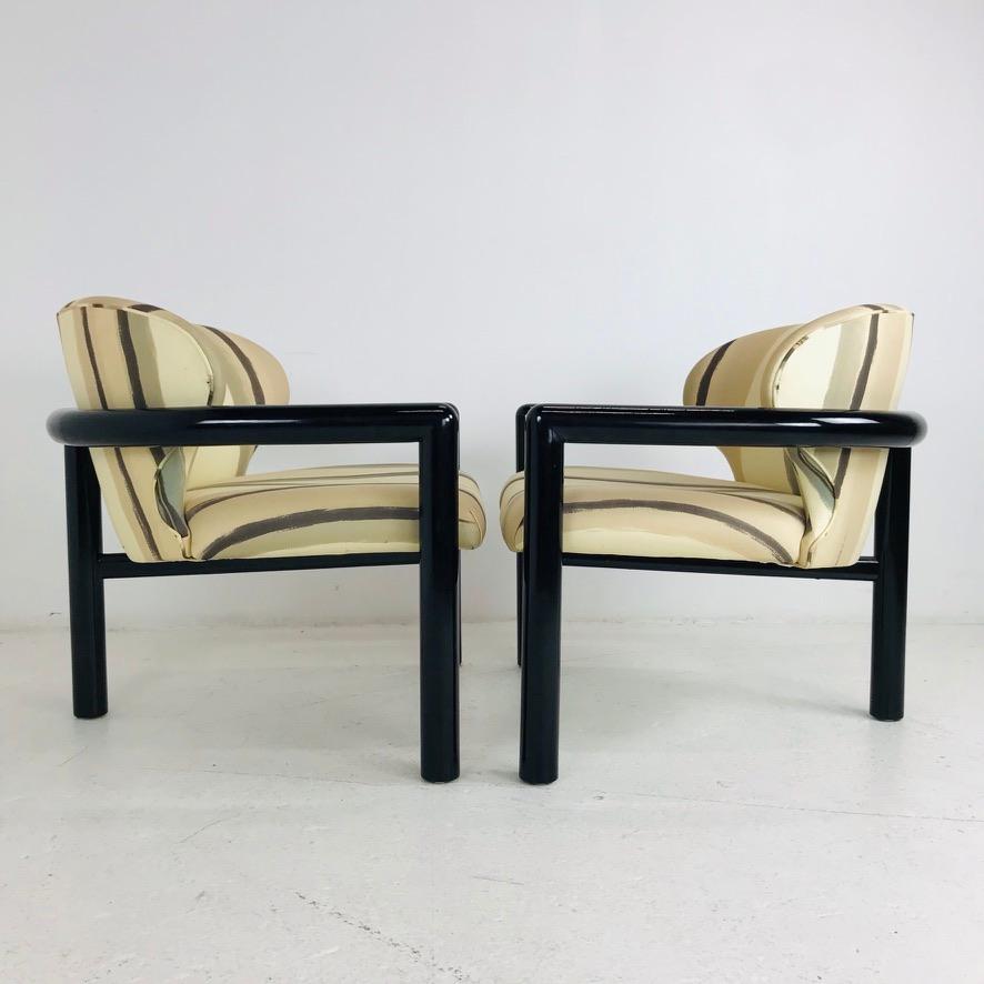 Pair of Modern Three Legged Lounge Chairs 5
