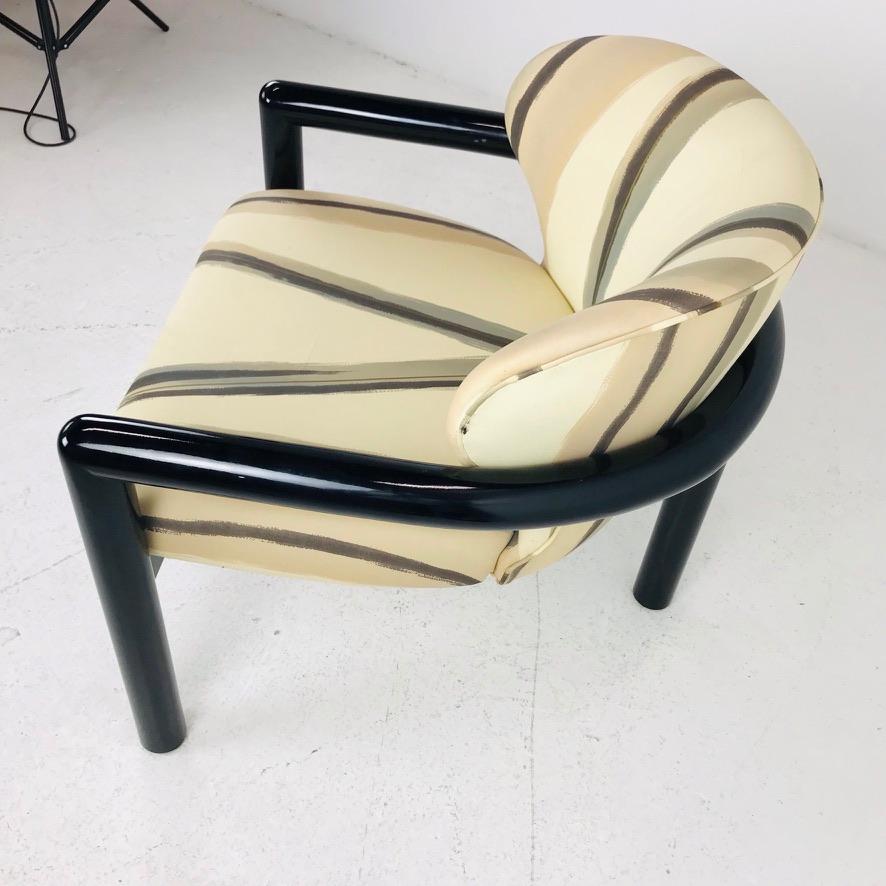 Late 20th Century Pair of Modern Three Legged Lounge Chairs