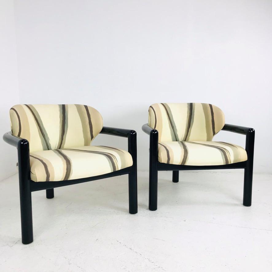 Pair of Modern Three Legged Lounge Chairs 3