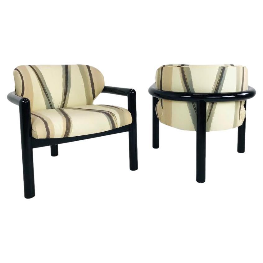 Pair of Modern Three Legged Lounge Chairs