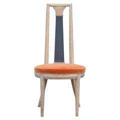 Pair of Modern Tomlinson High Back Sculptural Occasional Chairs in Orange Mohair