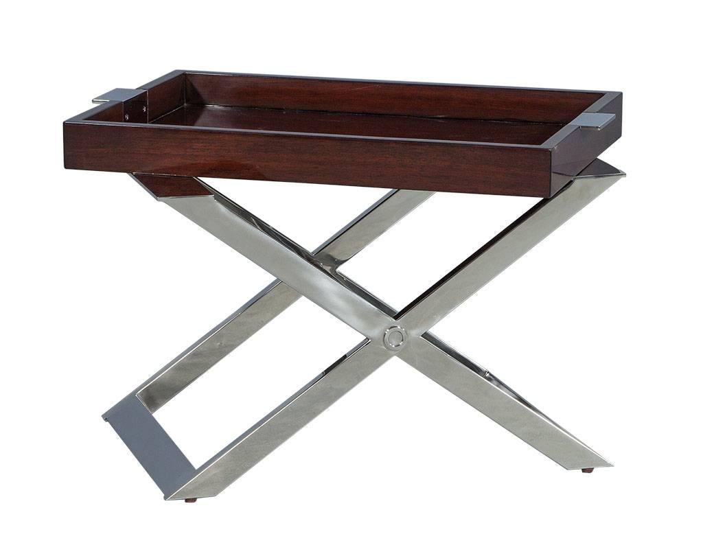Pair of Modern Tray Tables by Ralph Lauren In Excellent Condition In North York, ON