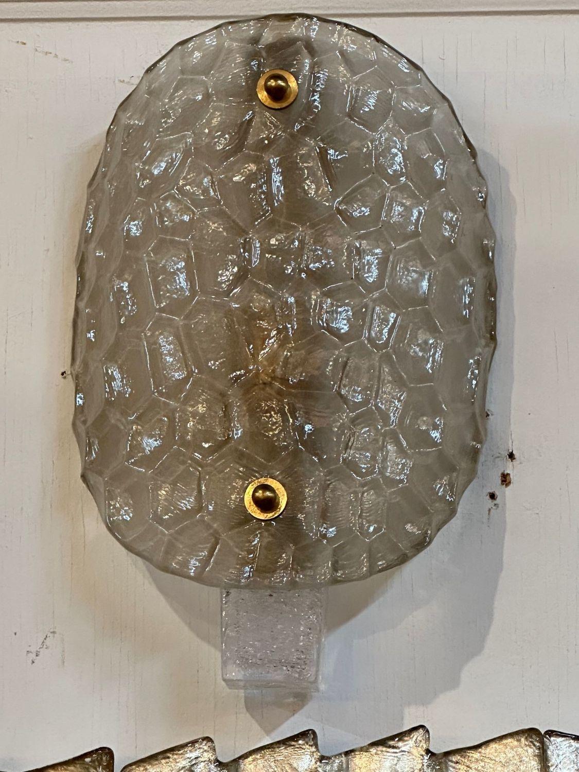 Italian Pair of Modern Turtle Fume Sconces For Sale