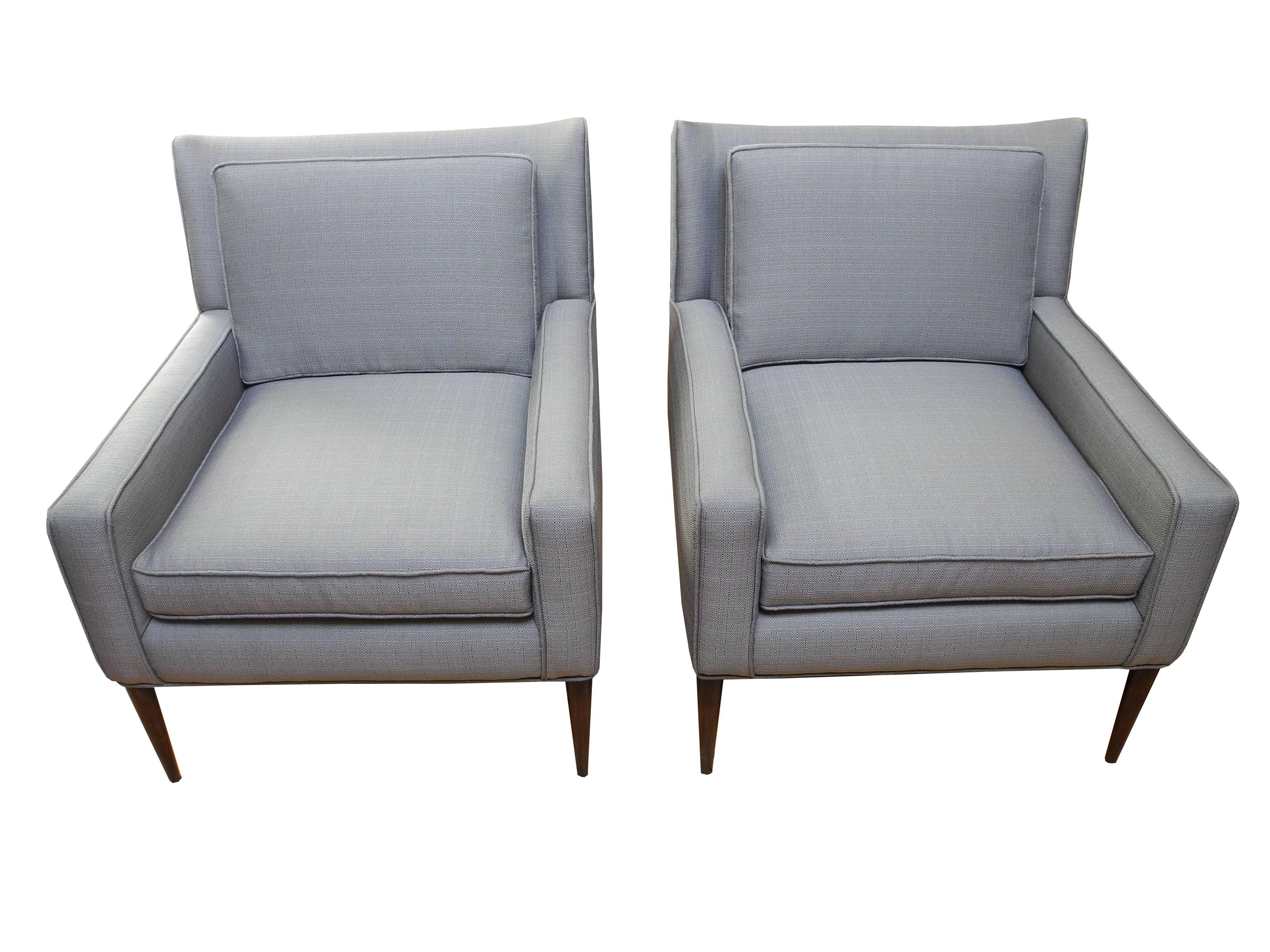 American Pair of Modern Upholstered Lounge Chairs Designed by Paul McCobb for Directional For Sale