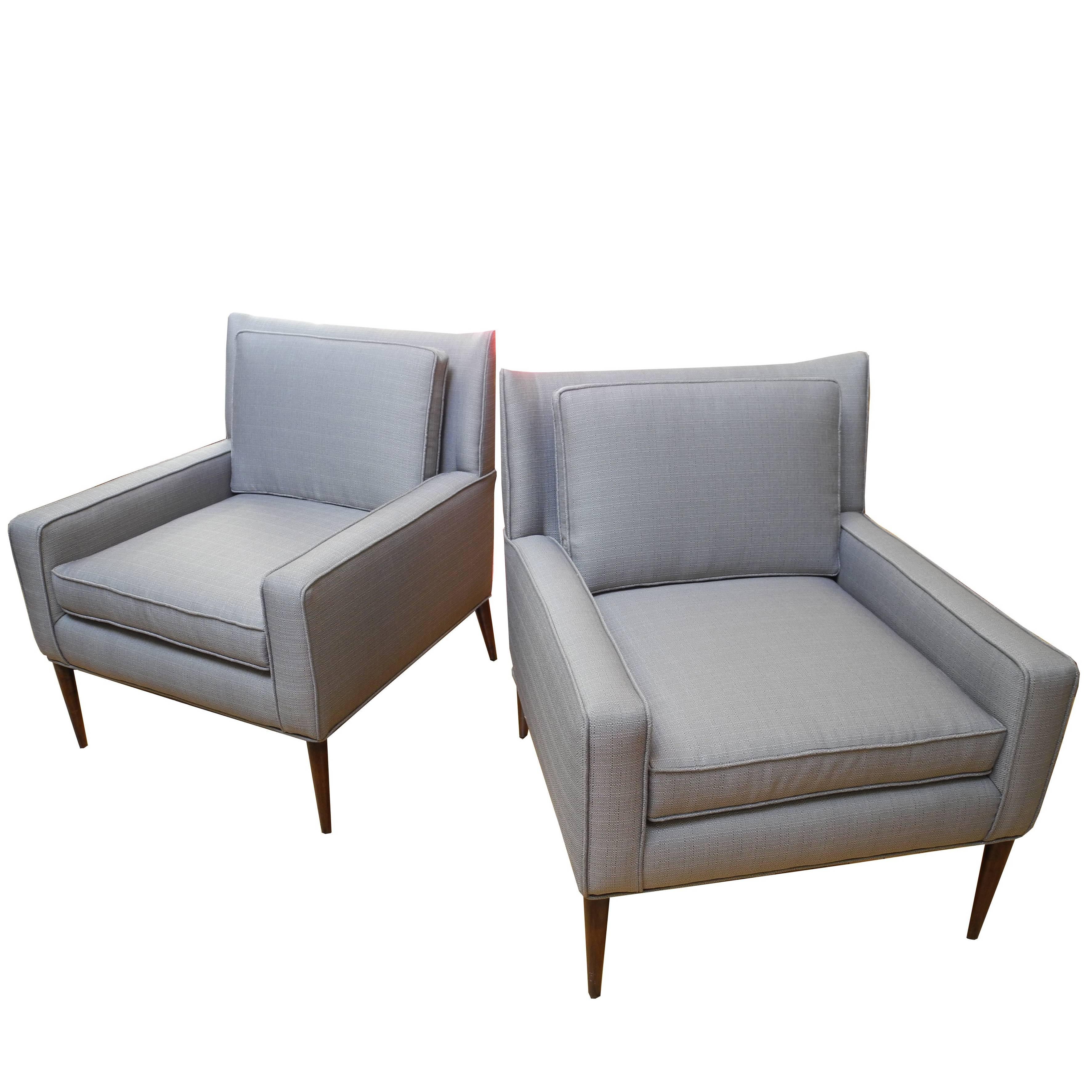 Pair of Modern Upholstered Lounge Chairs Designed by Paul McCobb for Directional For Sale