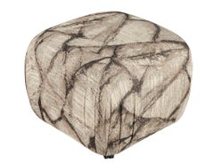 Pair of Modern Upholstered Ottoman Stools on Casters