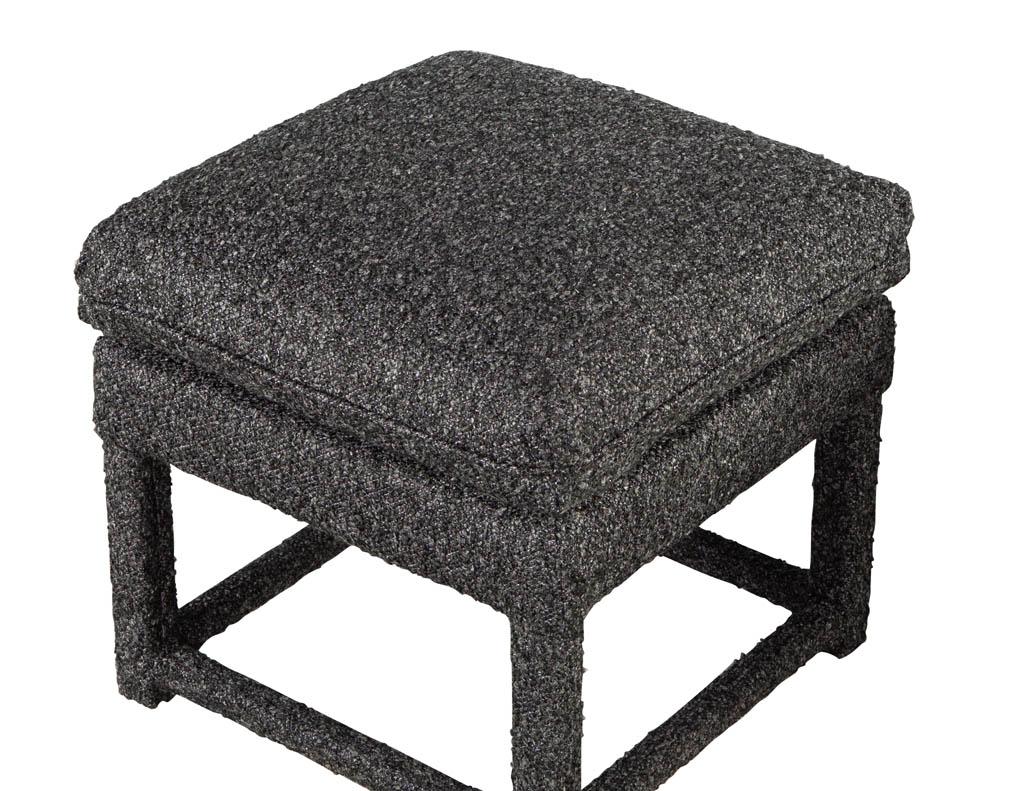 American Pair of Modern Upholstered Stools For Sale