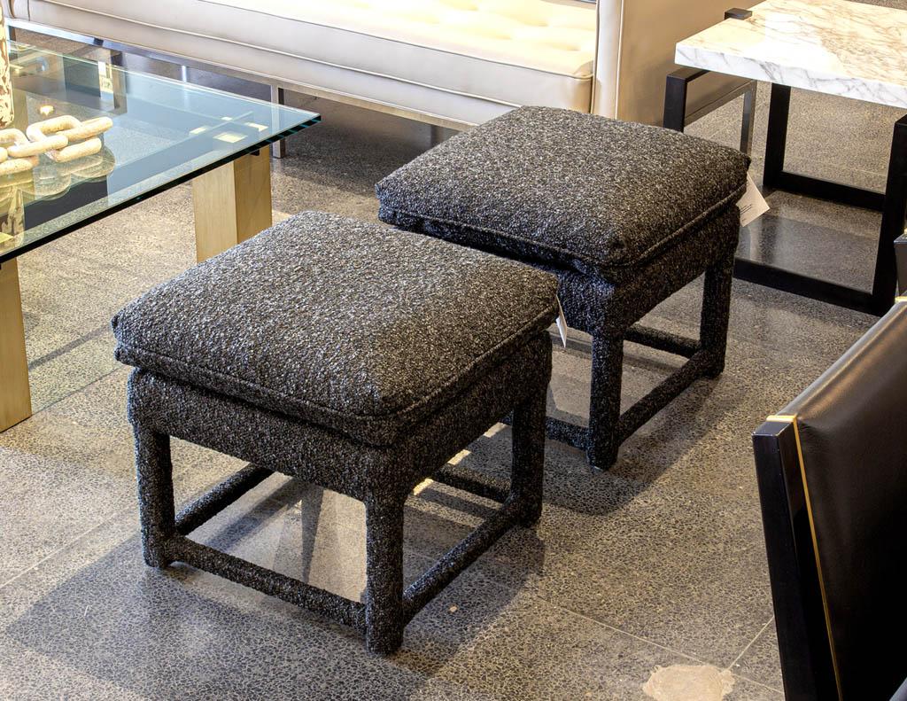 Pair of Modern Upholstered Stools For Sale 2