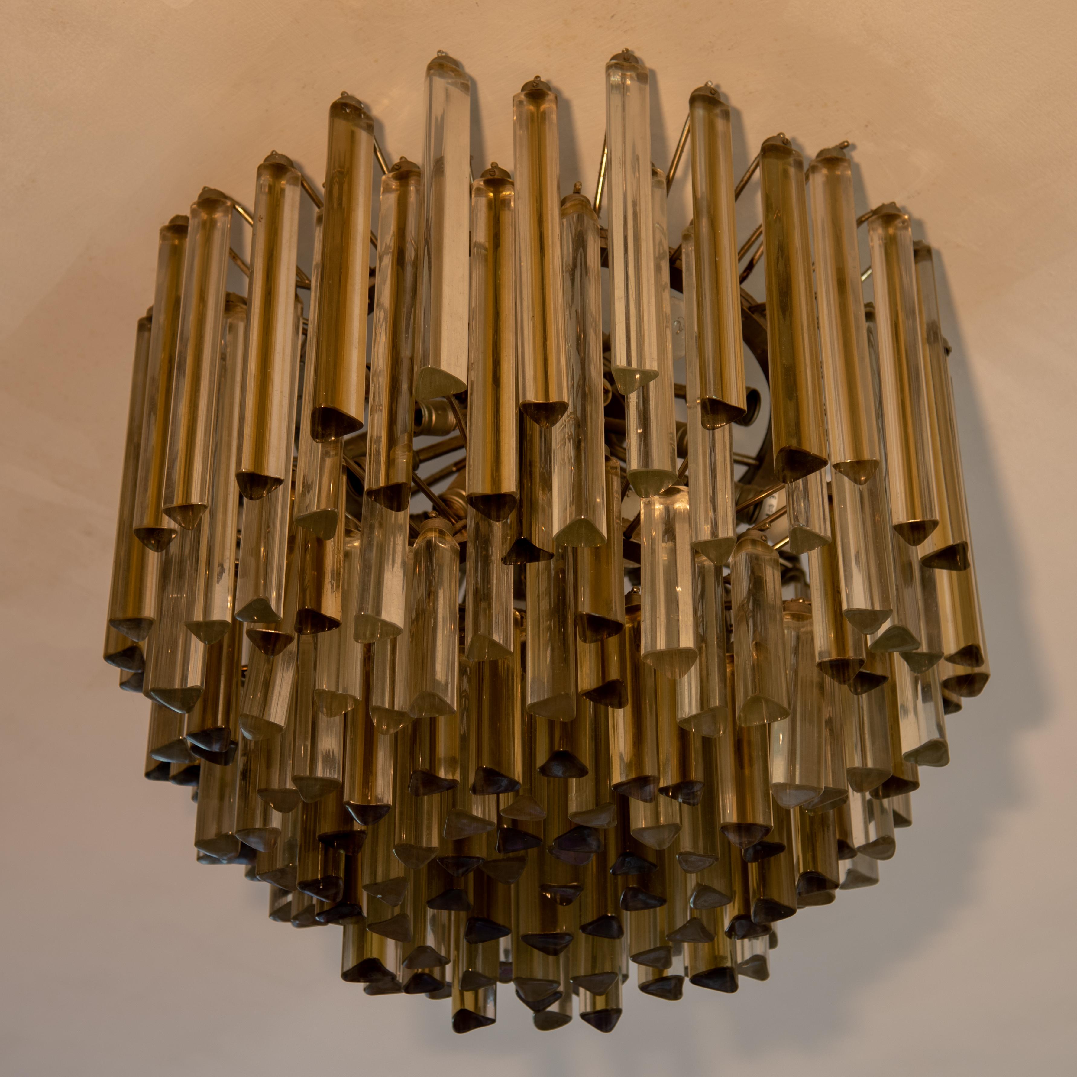 Venini  Murano Pair of Modern Chandeliers Original Label In Good Condition In Roma, IT