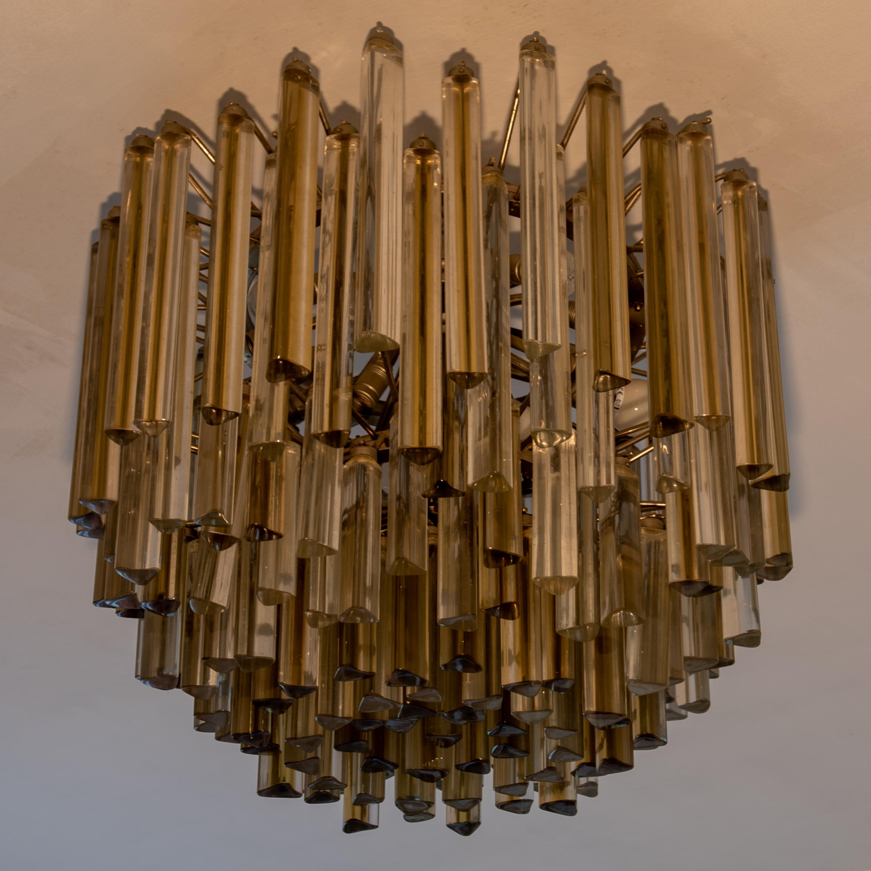 Late 20th Century Venini  Murano Pair of Modern Chandeliers Original Label