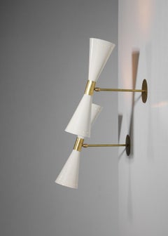 Modern Vintage Style Large White Diabolos "Tuba" Sconce ML136
